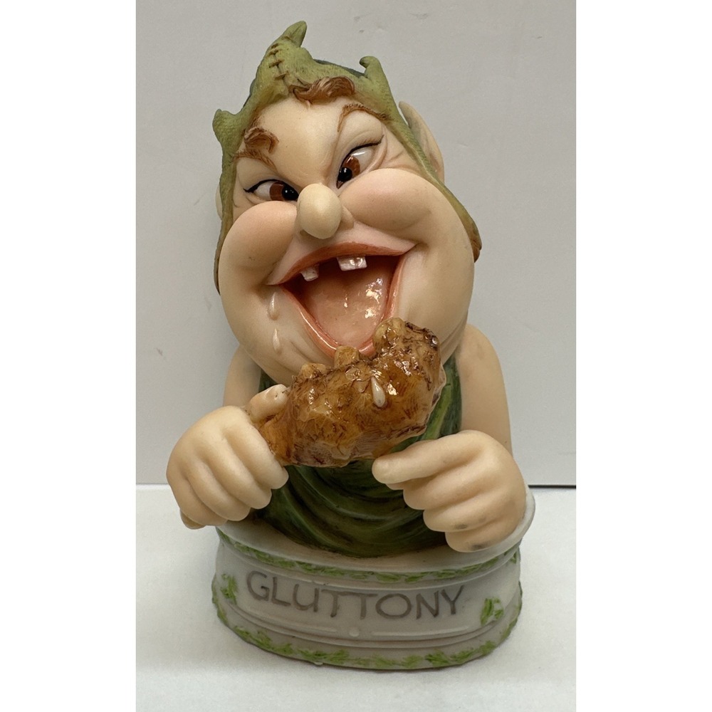 Veronese Collection Seven 7 Deadly Sins GLUTTONY Elves Elf Figure Statue Food